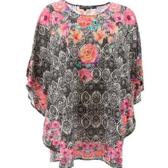 Tolani Collection Womens Boho Oversized Poncho Top 100% Modal - Picture 1 of 7